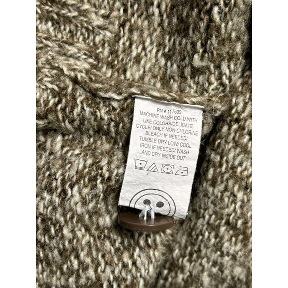 Rockingham Knit Sweater Mens Size XXL Beige Button Up Mock Turtle Neck 1/4 - Picture 4 of 8